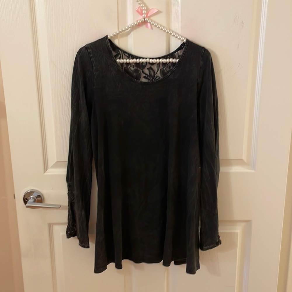 Lace shirt dress